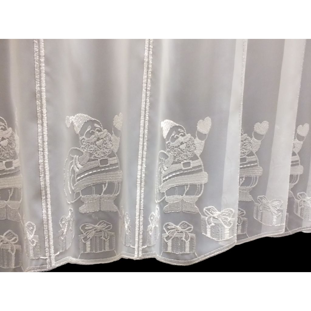 Télapós ezüst 45 cm Fehér karácsonyi Vitrázs függöny